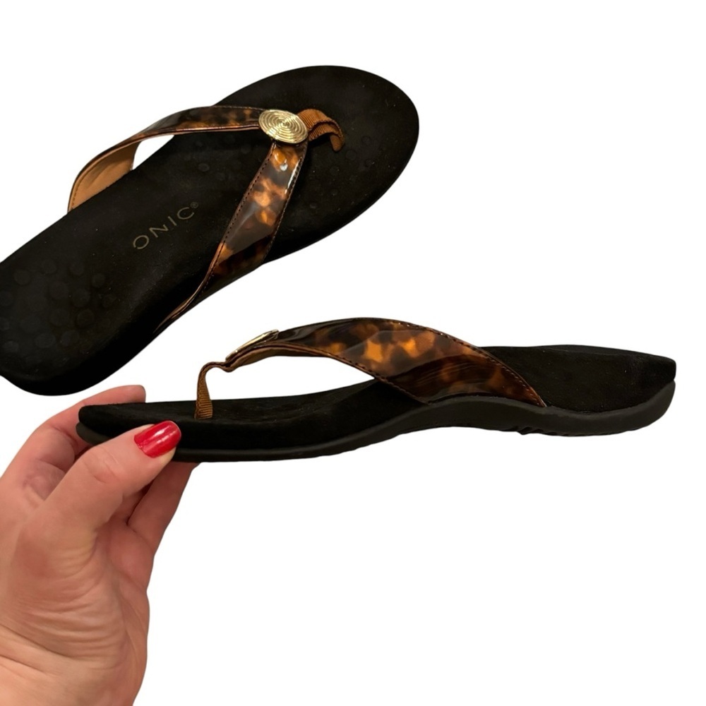 Vionic Hilda Tortoise Shell Flip Flop Sandals 6 - image 7
